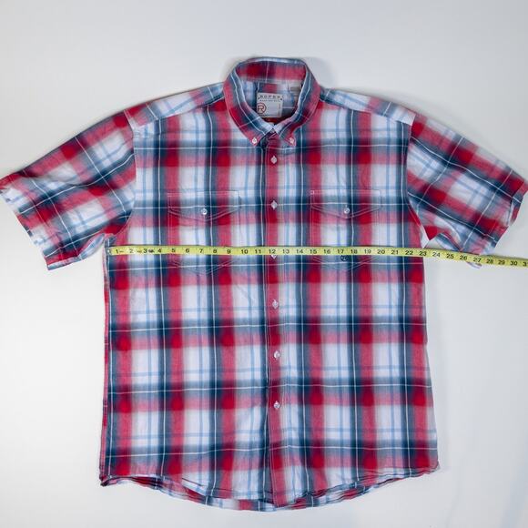 Roper Short Sleeve Plaid Button Up Mens Size L - Picture 6 of 10